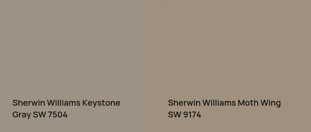 Sherwin Williams Keystone Gray SW 7504 vs Sherwin Williams Moth Wing SW 9174