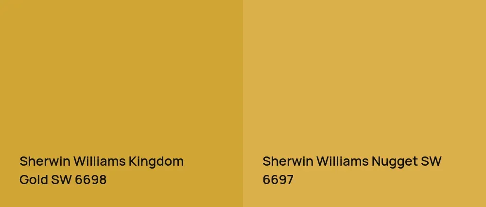 Sherwin Williams Kingdom Gold SW 6698 vs Sherwin Williams Nugget SW 6697