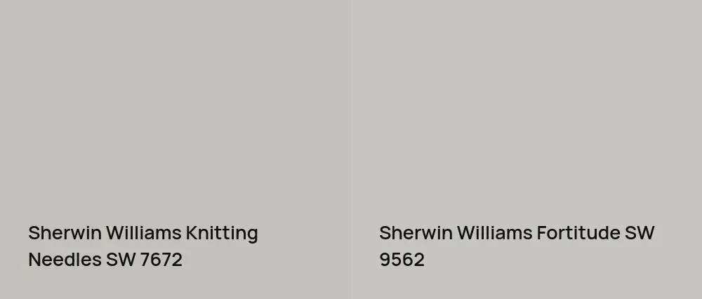 Sherwin Williams Knitting Needles SW 7672 vs Sherwin Williams Fortitude SW 9562