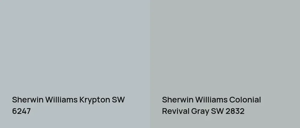 Sherwin Williams Krypton SW 6247 vs Sherwin Williams Colonial Revival Gray SW 2832