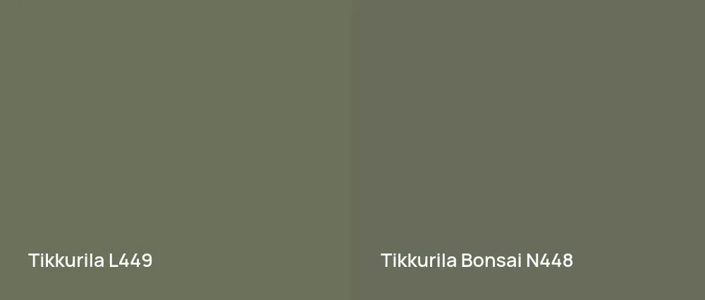 Tikkurila  L449 vs Tikkurila Bonsai N448