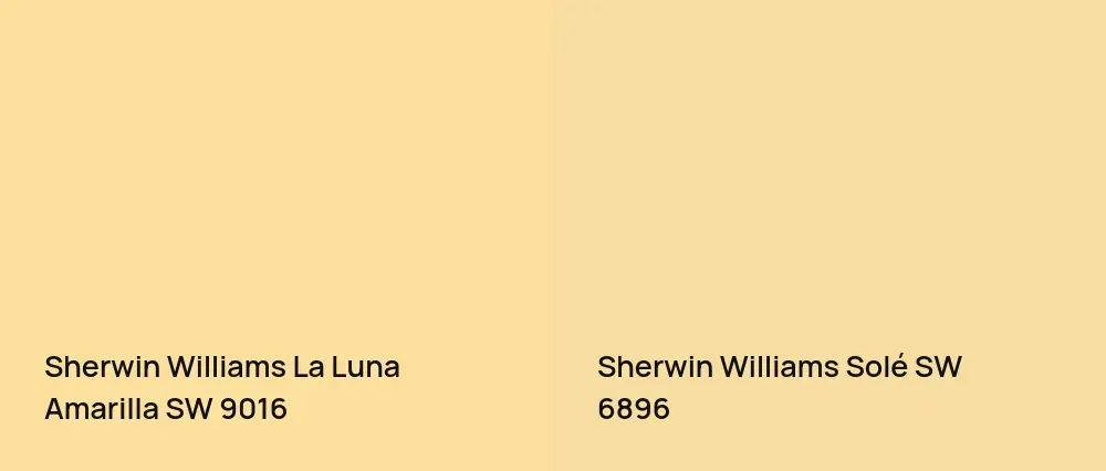 Sherwin Williams La Luna Amarilla SW 9016 vs Sherwin Williams Solé SW 6896