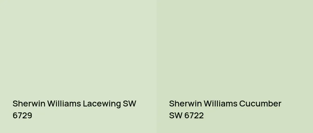 Sherwin Williams Lacewing SW 6729 vs Sherwin Williams Cucumber SW 6722