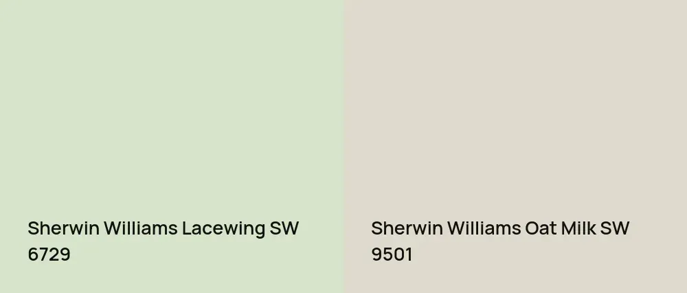 Sherwin Williams Lacewing SW 6729 vs Sherwin Williams Oat Milk SW 9501