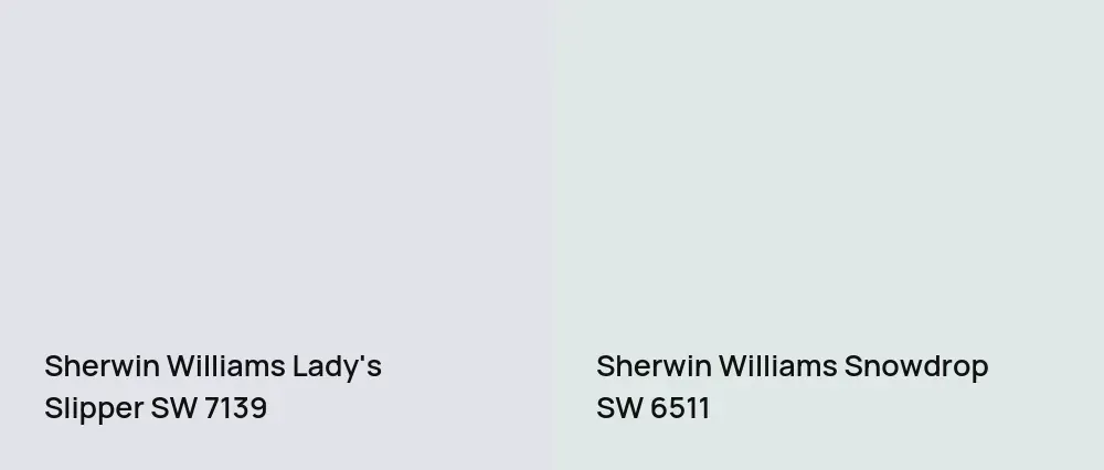 Sherwin Williams Lady's Slipper SW 7139 vs Sherwin Williams Snowdrop SW 6511