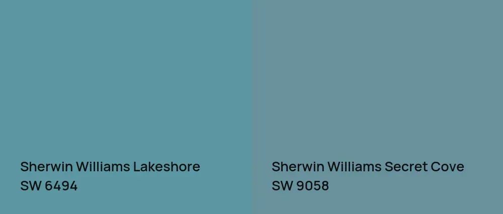 Sherwin Williams Lakeshore SW 6494 vs Sherwin Williams Secret Cove SW 9058