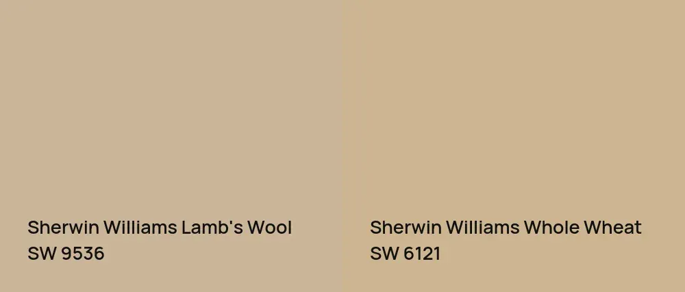 Sherwin Williams Lamb's Wool SW 9536 vs Sherwin Williams Whole Wheat SW 6121