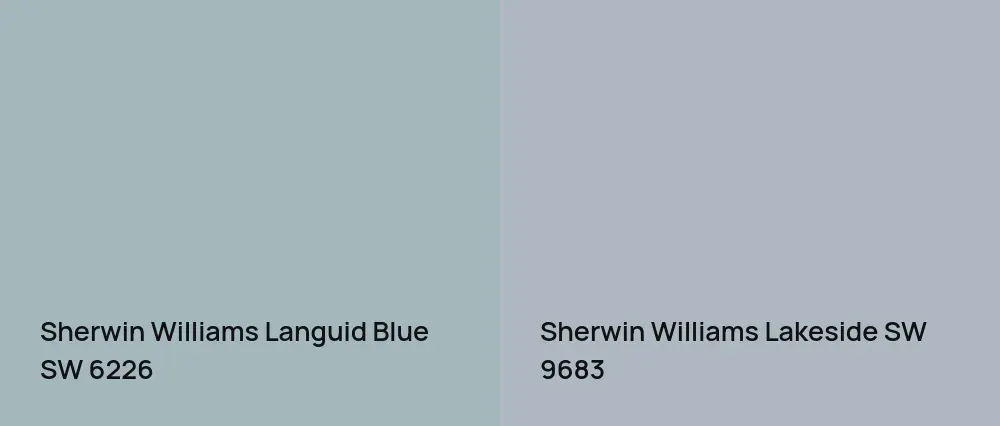 Sherwin Williams Languid Blue SW 6226 vs Sherwin Williams Lakeside SW 9683
