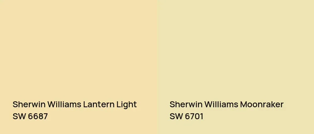 Sherwin Williams Lantern Light SW 6687 vs Sherwin Williams Moonraker SW 6701