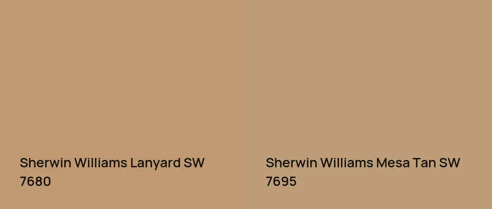 Sherwin Williams Lanyard SW 7680 vs Sherwin Williams Mesa Tan SW 7695