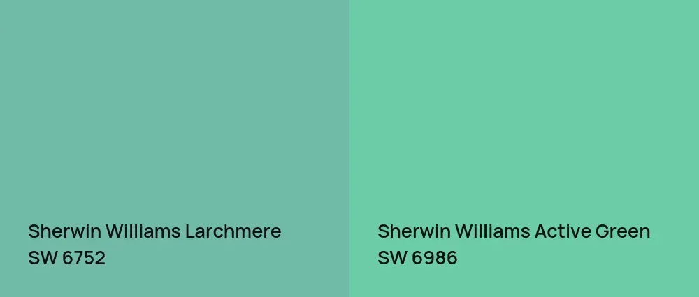 Sherwin Williams Larchmere SW 6752 vs Sherwin Williams Active Green SW 6986