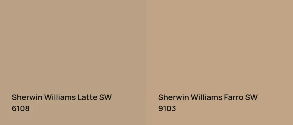 Sherwin Williams Latte SW 6108 vs Sherwin Williams Farro SW 9103