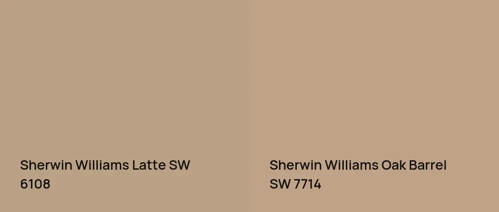 Sherwin Williams Latte SW 6108 vs Sherwin Williams Oak Barrel SW 7714