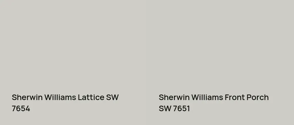 Sherwin Williams Lattice SW 7654 vs Sherwin Williams Front Porch SW 7651