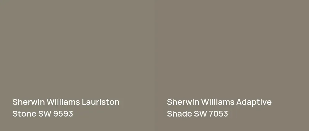 Sherwin Williams Lauriston Stone SW 9593 vs Sherwin Williams Adaptive Shade SW 7053