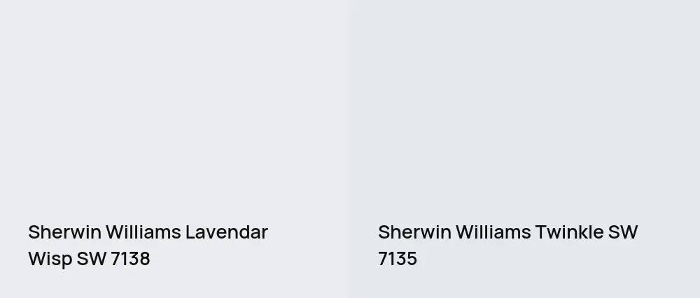 Sherwin Williams Lavendar Wisp SW 7138 vs Sherwin Williams Twinkle SW 7135