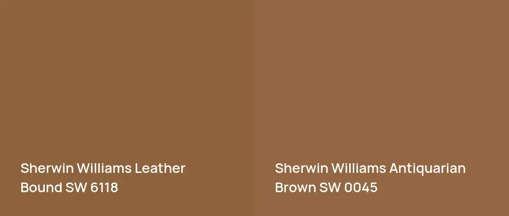 Sherwin Williams Leather Bound SW 6118 vs Sherwin Williams Antiquarian Brown SW 0045