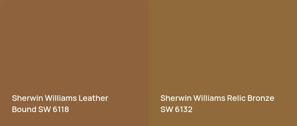 Sherwin Williams Leather Bound SW 6118 vs Sherwin Williams Relic Bronze SW 6132