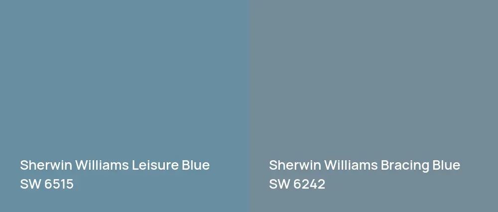 Sherwin Williams Leisure Blue SW 6515 vs Sherwin Williams Bracing Blue SW 6242