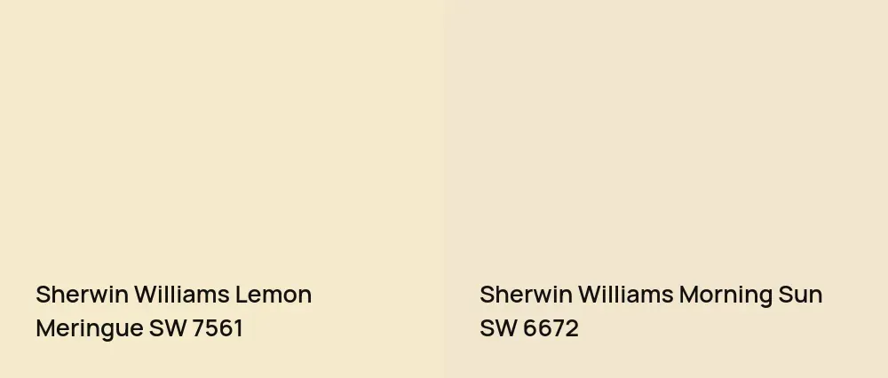 Sherwin Williams Lemon Meringue SW 7561 vs Sherwin Williams Morning Sun SW 6672
