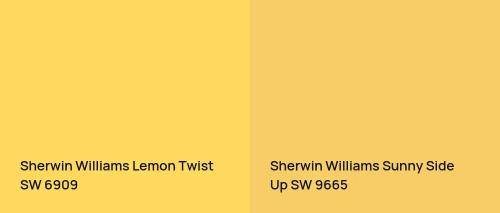 Sherwin Williams Lemon Twist SW 6909 vs Sherwin Williams Sunny Side Up SW 9665