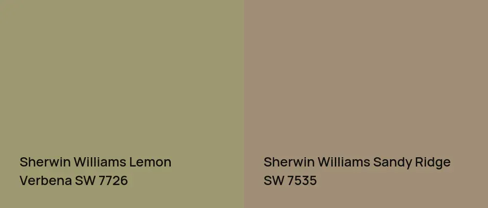 Sherwin Williams Lemon Verbena SW 7726 vs Sherwin Williams Sandy Ridge SW 7535