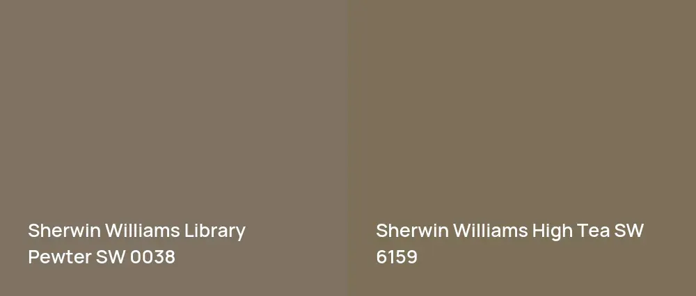 Sherwin Williams Library Pewter SW 0038 vs Sherwin Williams High Tea SW 6159