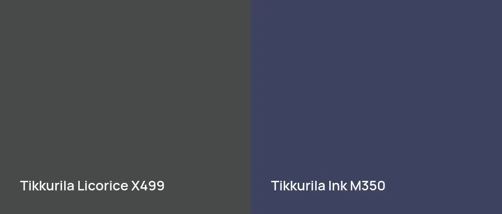 Tikkurila Licorice X499 vs Tikkurila Ink M350