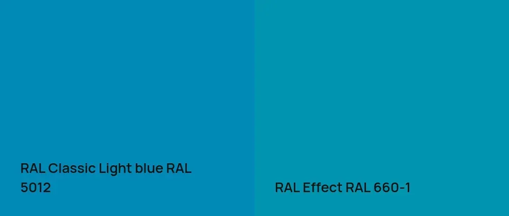 RAL Classic Light blue RAL 5012 vs RAL Effect  RAL 660-1