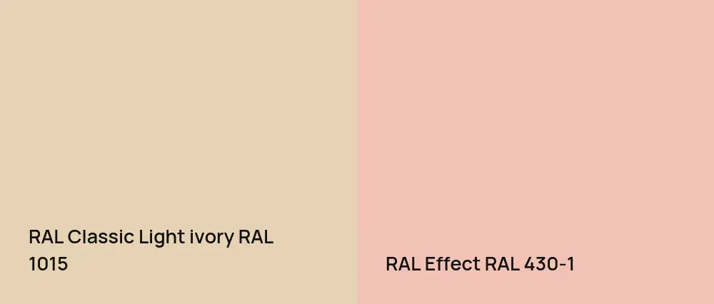 RAL Classic  Light ivory RAL 1015 vs RAL Effect  RAL 430-1
