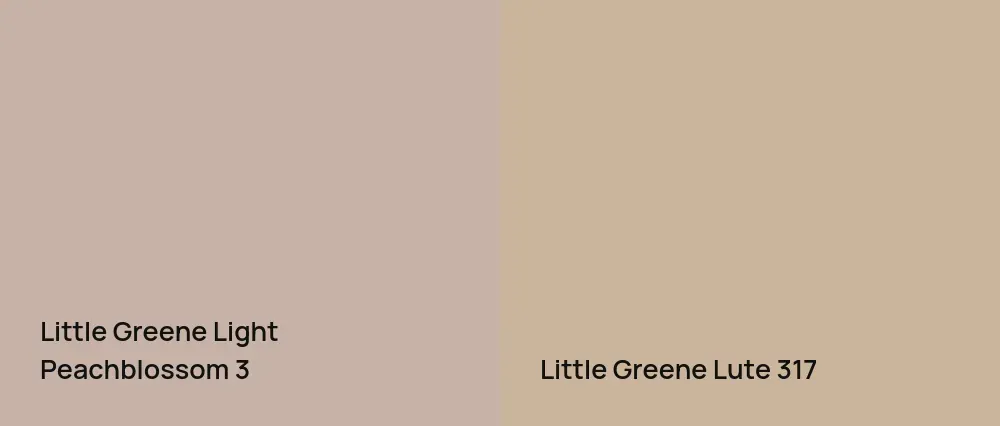 Little Greene Light Peachblossom 3 vs Little Greene Lute 317