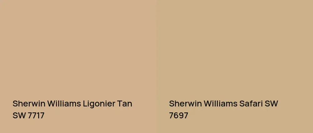 Sherwin Williams Ligonier Tan SW 7717 vs Sherwin Williams Safari SW 7697