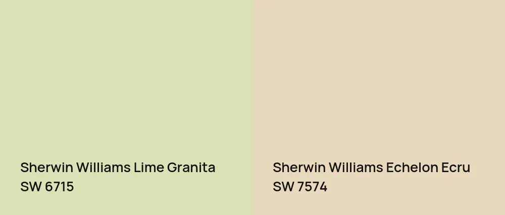 Sherwin Williams Lime Granita SW 6715 vs Sherwin Williams Echelon Ecru SW 7574