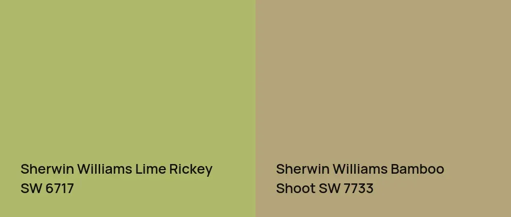 Sherwin Williams Lime Rickey SW 6717 vs Sherwin Williams Bamboo Shoot SW 7733
