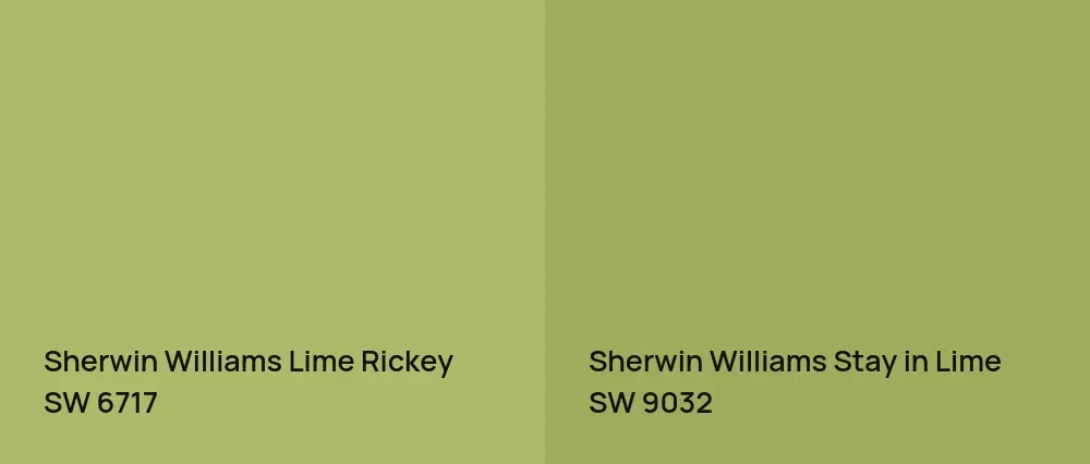 Sherwin Williams Lime Rickey SW 6717 vs Sherwin Williams Stay in Lime SW 9032