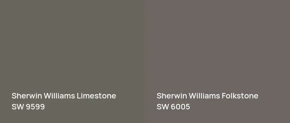 Sherwin Williams Limestone SW 9599 vs Sherwin Williams Folkstone SW 6005