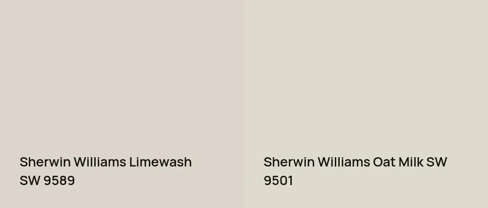 Sherwin Williams Limewash SW 9589 vs Sherwin Williams Oat Milk SW 9501