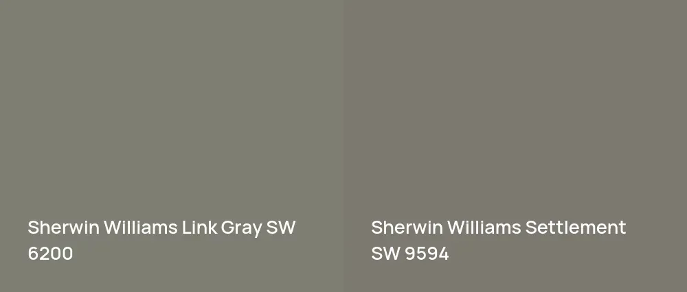 Sherwin Williams Link Gray SW 6200 vs Sherwin Williams Settlement SW 9594