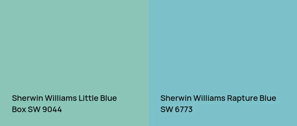 Sherwin Williams Little Blue Box SW 9044 vs Sherwin Williams Rapture Blue SW 6773
