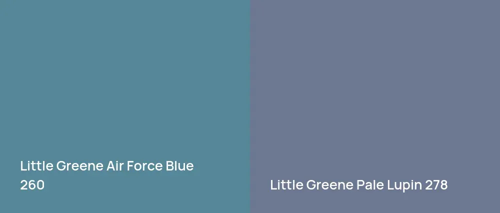Little Greene Air Force Blue 260 vs Little Greene Pale Lupin 278