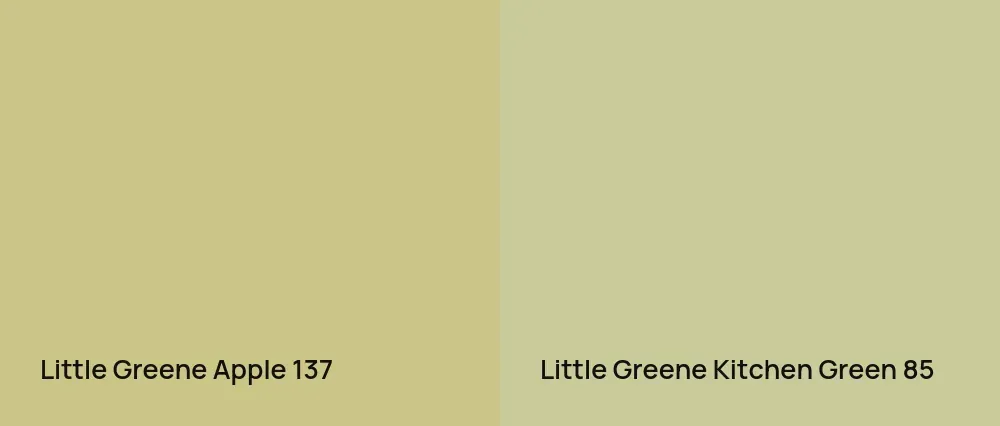 Little Greene Apple 137 vs Little Greene Kitchen Green 85