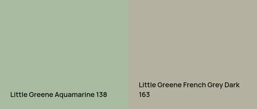 Little Greene Aquamarine 138 vs Little Greene French Grey Dark 163