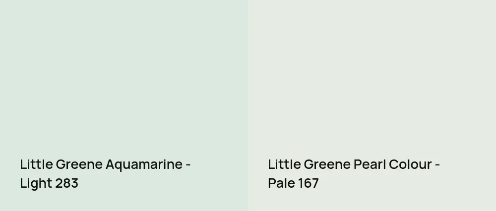 Little Greene Aquamarine - Light 283 vs Little Greene Pearl Colour - Pale 167
