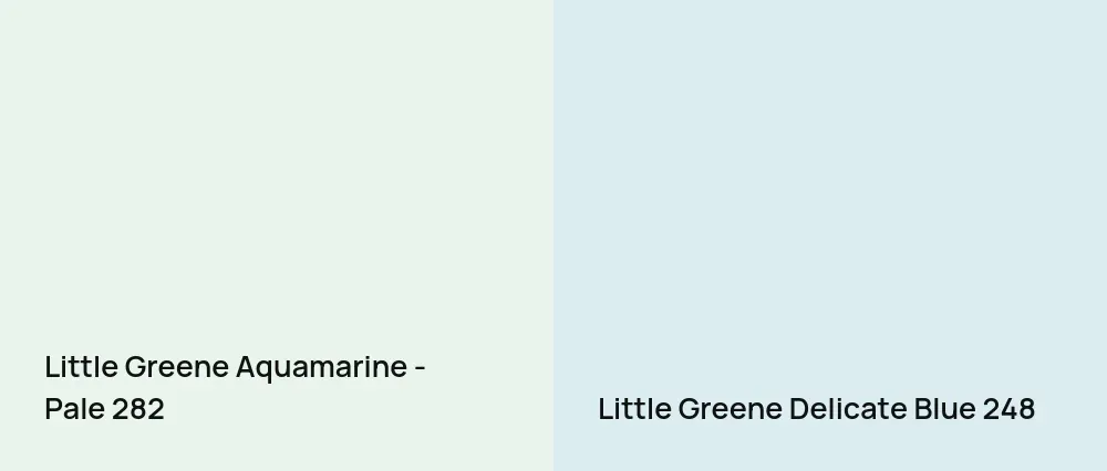 Little Greene Aquamarine - Pale 282 vs Little Greene Delicate Blue 248