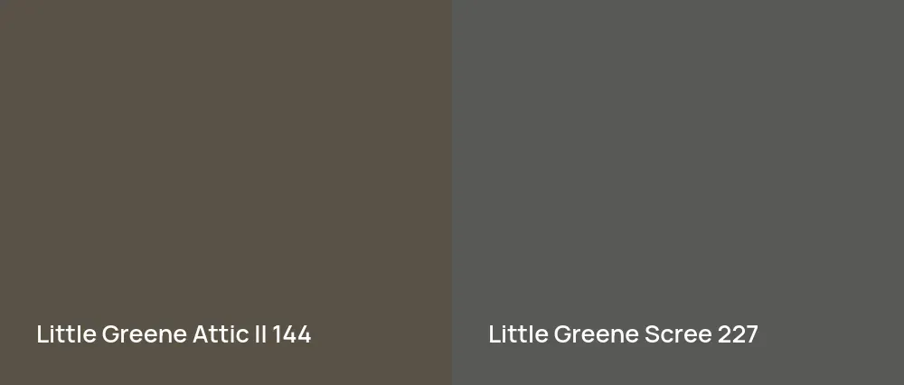 Little Greene Attic II 144 vs Little Greene Scree 227