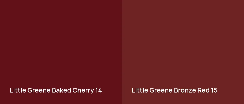 Little Greene Baked Cherry 14 vs Little Greene Bronze Red 15