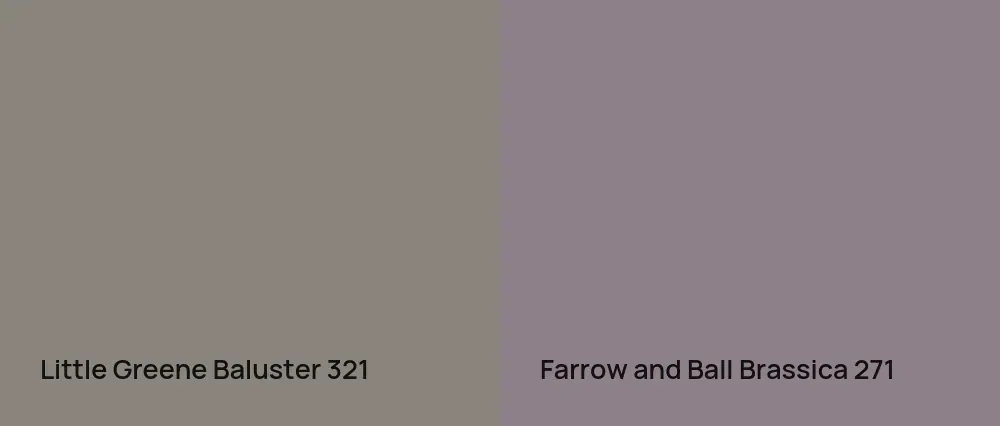 Little Greene Baluster 321 vs Farrow and Ball Brassica 271