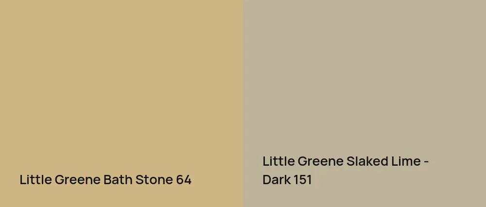 Little Greene Bath Stone 64 vs Little Greene Slaked Lime - Dark 151