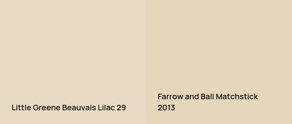 Little Greene Beauvais Lilac 29 vs Farrow and Ball Matchstick 2013
