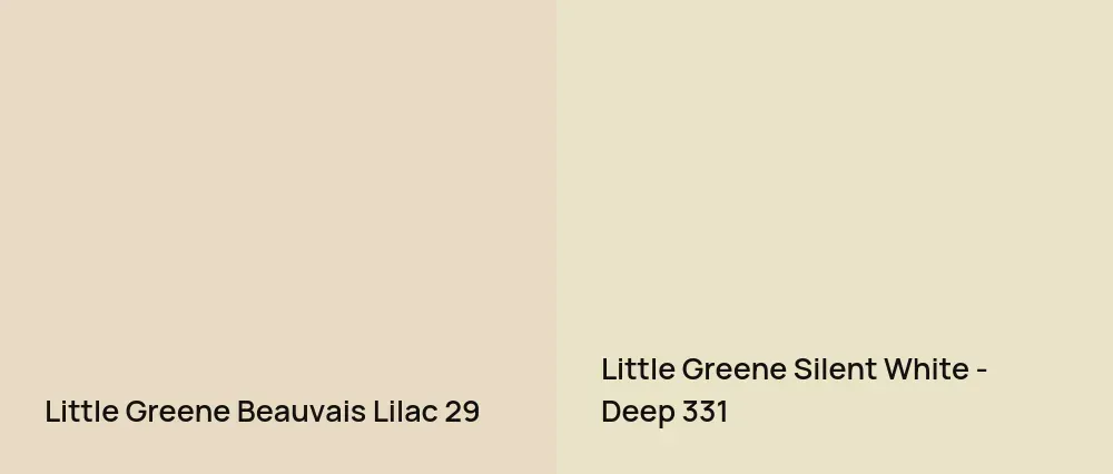 Little Greene Beauvais Lilac 29 vs Little Greene Silent White - Deep 331